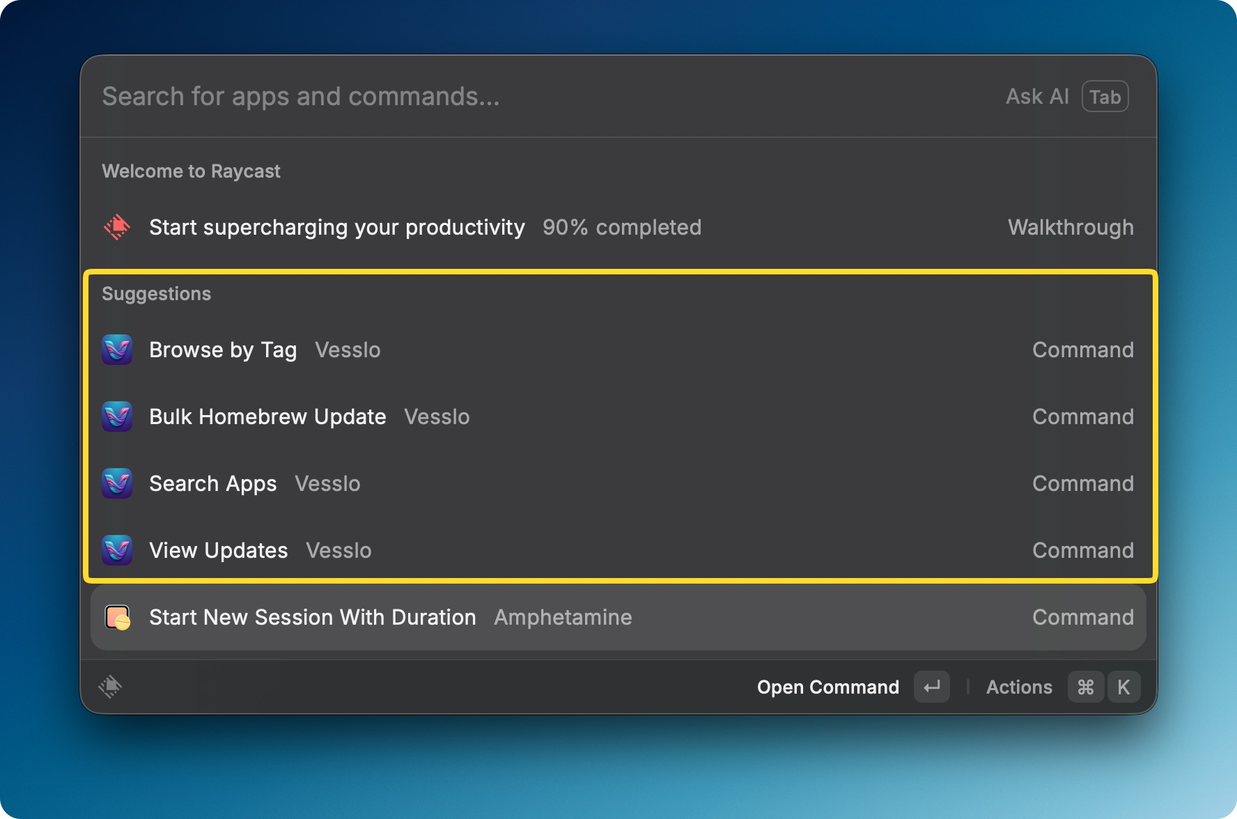 Vesslo Raycast Extension Updates